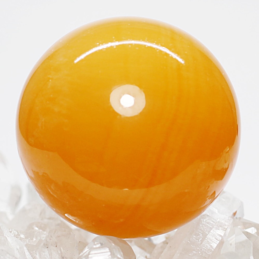 [高品質]オレンジカルサイト丸玉/スフィア（直径約50.7mm）