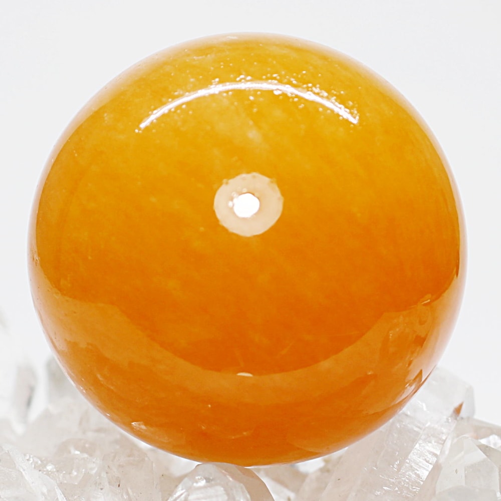 [高品質]オレンジカルサイト丸玉/スフィア（直径約50.8mm）