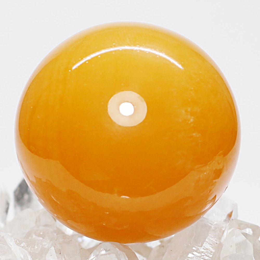 [高品質]オレンジカルサイト丸玉/スフィア（直径約51.5mm）