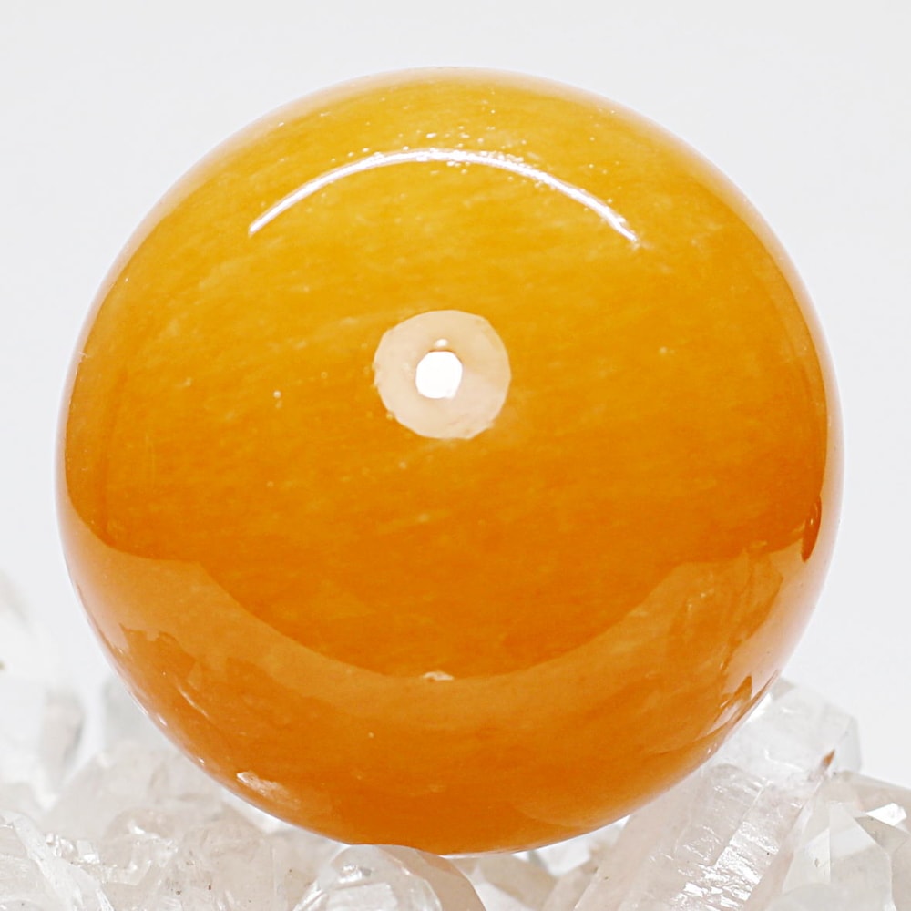 [高品質]オレンジカルサイト丸玉/スフィア（直径約51.3mm）