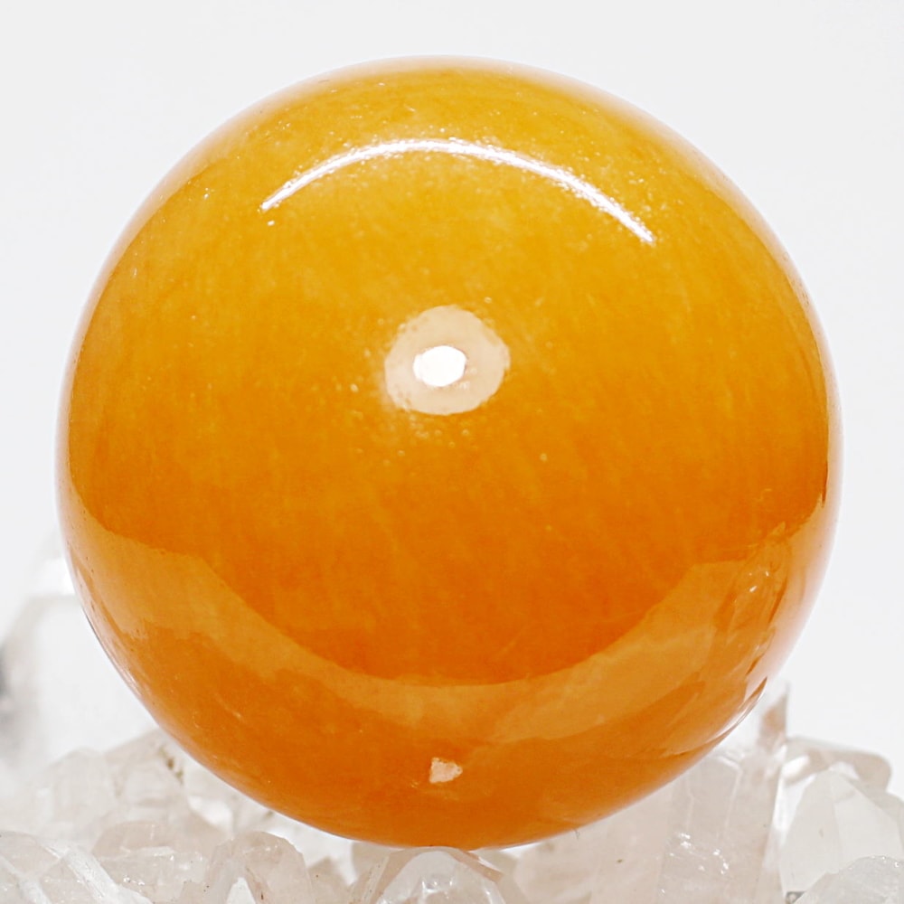 [高品質]オレンジカルサイト丸玉/スフィア（直径約52.1mm）