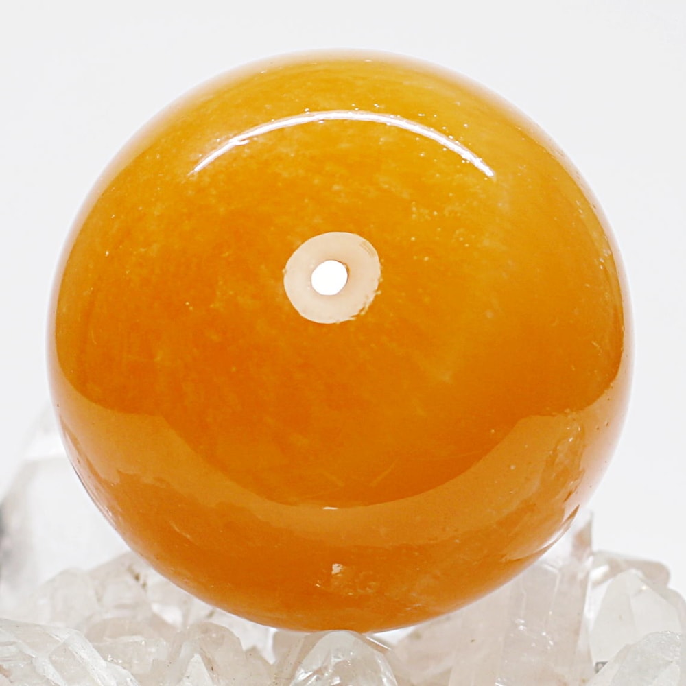 [高品質]オレンジカルサイト丸玉/スフィア（直径約52.8mm）