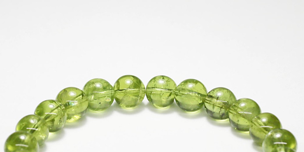 高品質++]ペリドットブレスレット（約8.5mm玉）(PERIDOT-0851IS