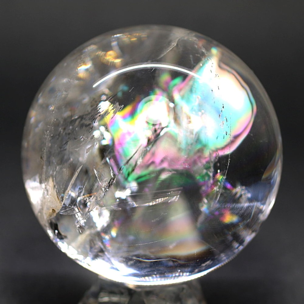 [トップクォリティ・ブラジル産]レインボー水晶玉/アイリスクォーツスフィア（丸玉直径60.0mm）