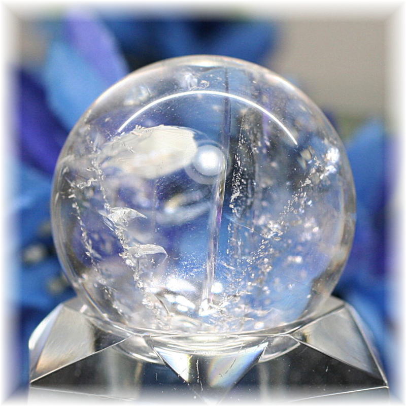 [高品質]レインボー水晶丸玉/アイリスクォーツスフィア（26.9mm