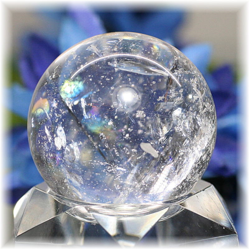 高品質]レインボー水晶丸玉/アイリスクォーツスフィア（26.9mm）(RQTZ 