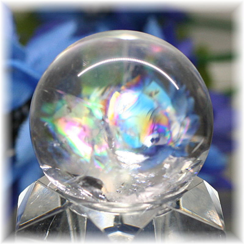 高品質]レインボー水晶丸玉/アイリスクォーツスフィア（27.7mm）(RQTZ 