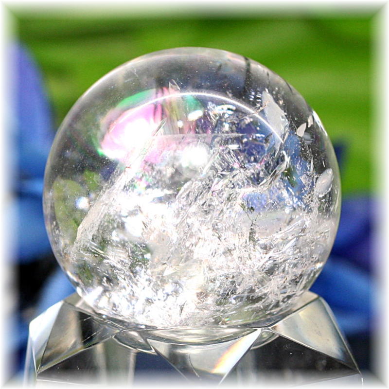[高品質]レインボー水晶丸玉/アイリスクォーツスフィア（29mm）