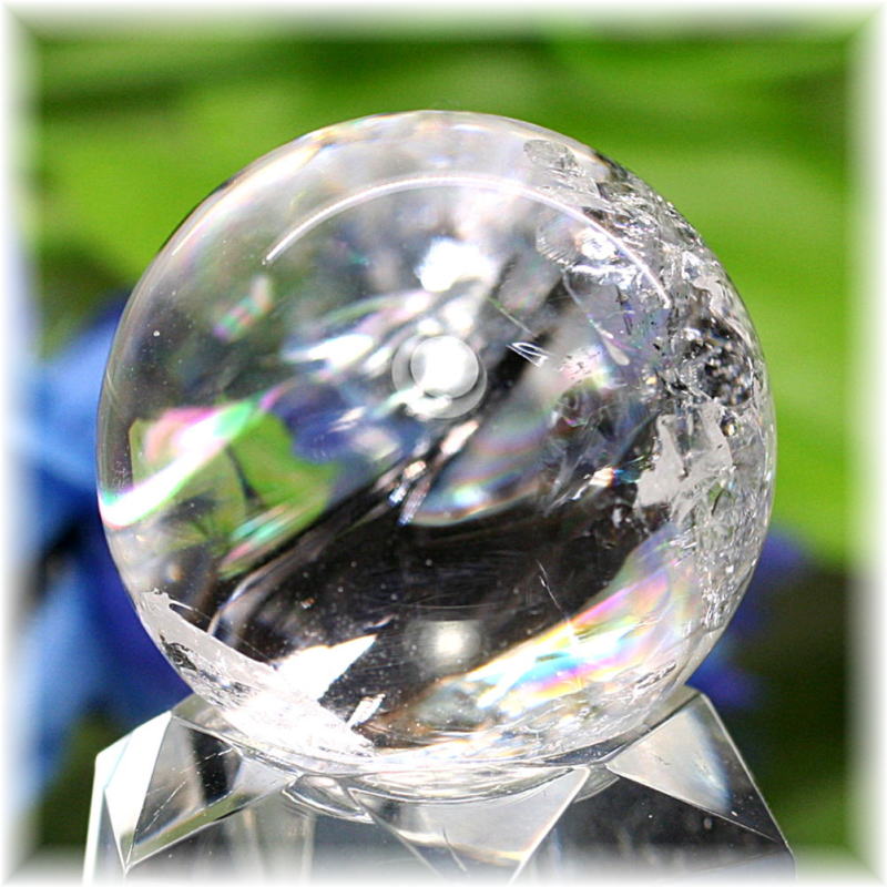 高品質]レインボー水晶丸玉/アイリスクォーツスフィア（32mm）(RQTZ-SPHERE0454IS) 天然石・パワーストーン  Infonix（インフォニック）