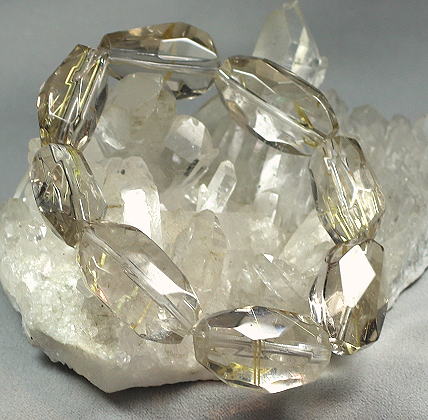 ゴールドルチルクォーツラフカットブレスレット-slide-6