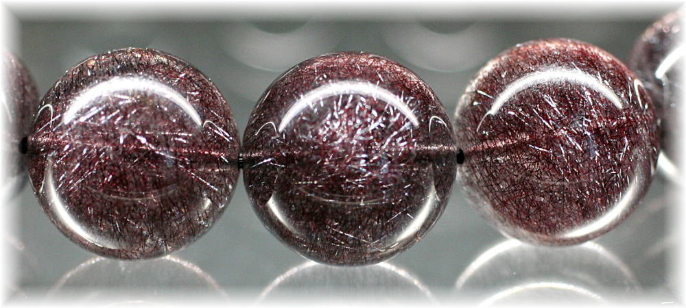 高品質]花火入りブラックスーパーセブンブレスレット（約13.5mm