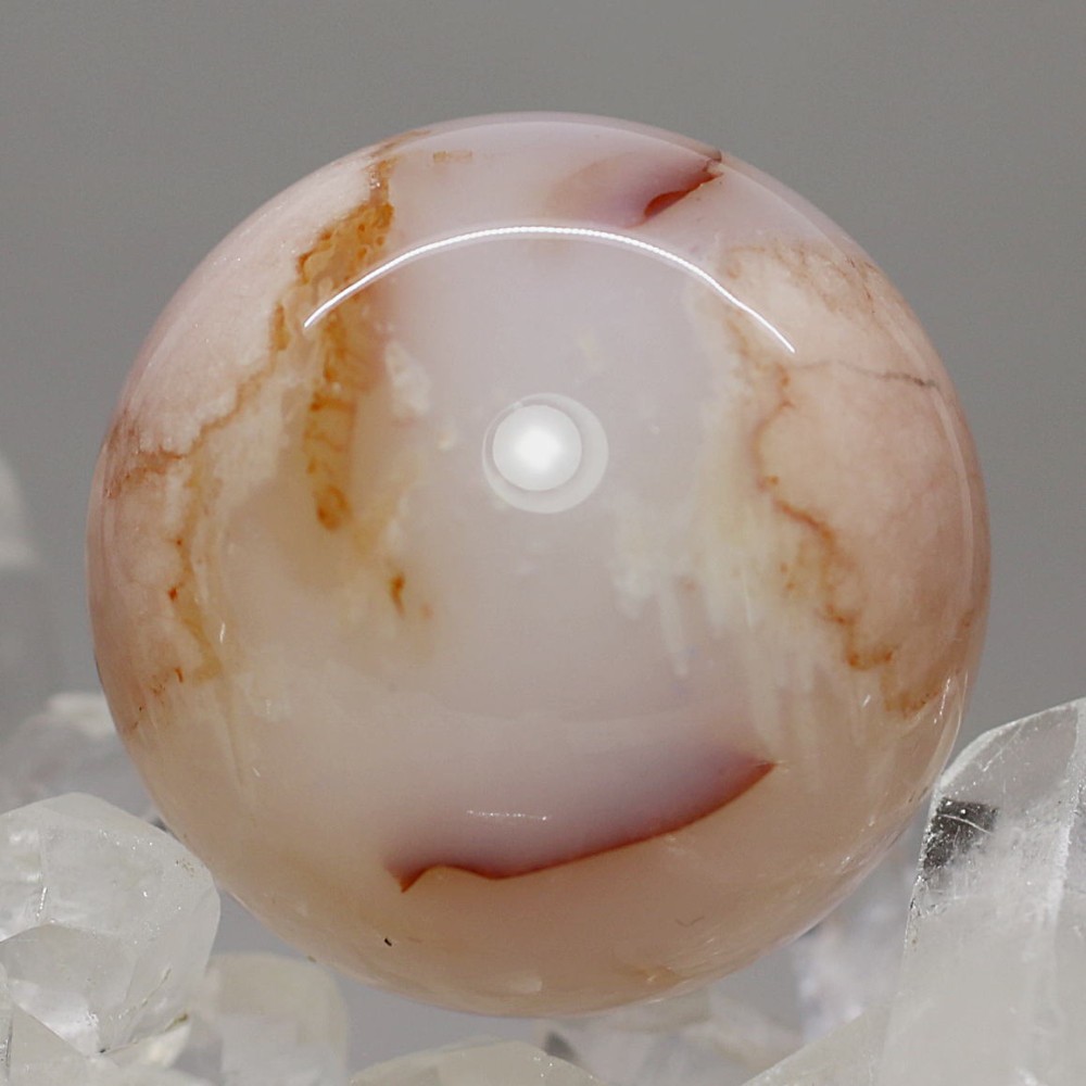 [マダガスカル産]桜アゲート丸玉/桜瑪瑙スフィア（直径約30.2mm）