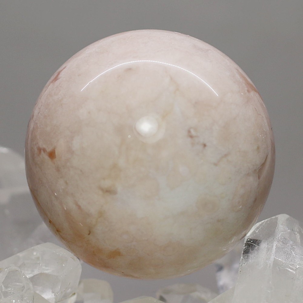 [マダガスカル産]桜アゲート丸玉/桜瑪瑙スフィア（直径約36.2mm）