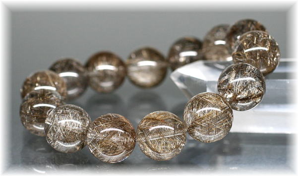 3A++シルバールチルブレスレット約.5mm玉SILVERRUTILE