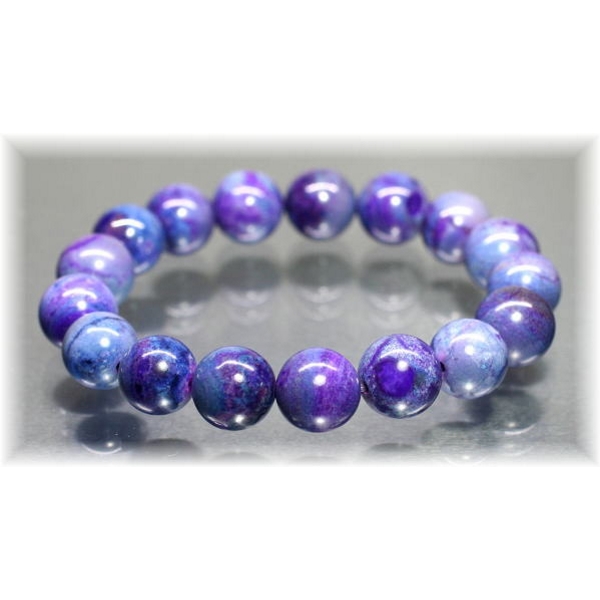 3A++]ミックスカラースギライトブレスレット（約12.5mm玉）(SUGILITE