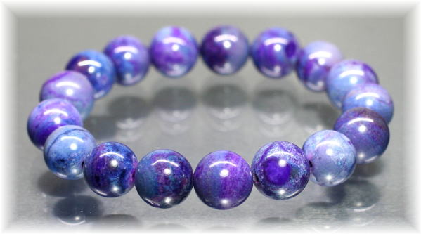 3A++]ミックスカラースギライトブレスレット（約12.5mm玉）(SUGILITE