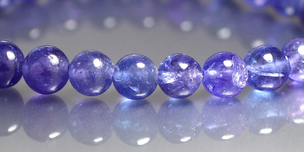 [トップクォリティ]宝石質タンザナイトブレスレット（約8mm玉・特別価格）