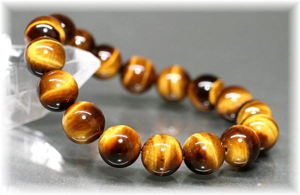 3A++]タイガーアイブレスレット（約12mm玉）(TIGERSEYE-GG1201IS 