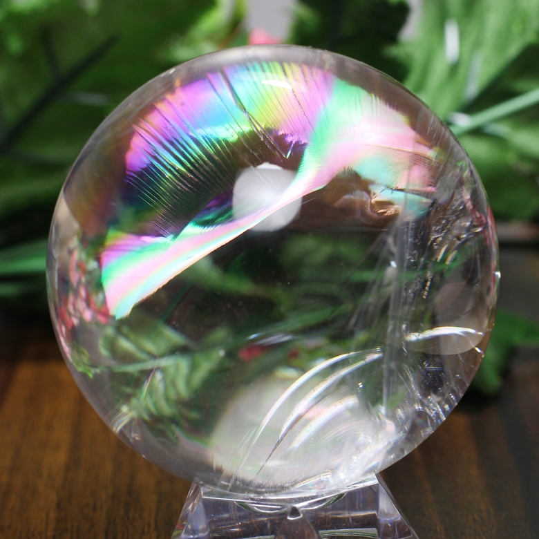 [トップクォリティ]レインボー水晶丸玉/アイリスクォーツスフィア（53mm）