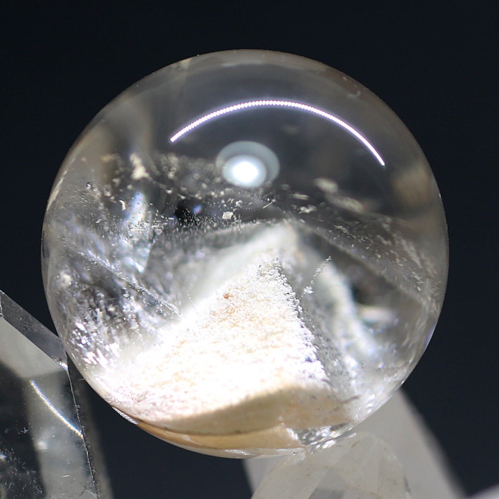 [ブラジル産]ホワイトファントム水晶丸玉/スフィア（直径20.4mm）